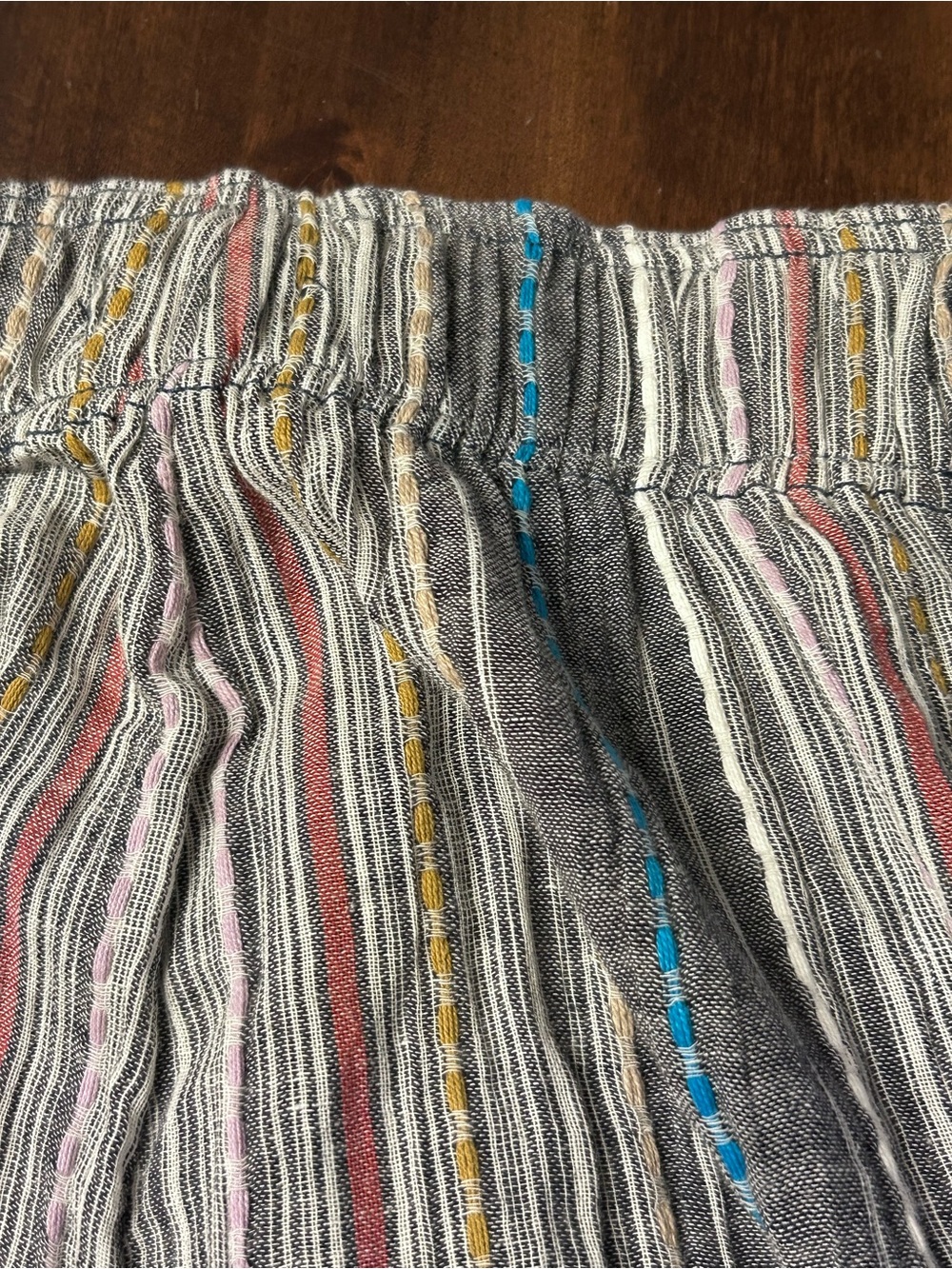 Natural Life Take a Chance On Me Cotton Pants Heather Grey Stripes Size Large - Picture 9 of 10